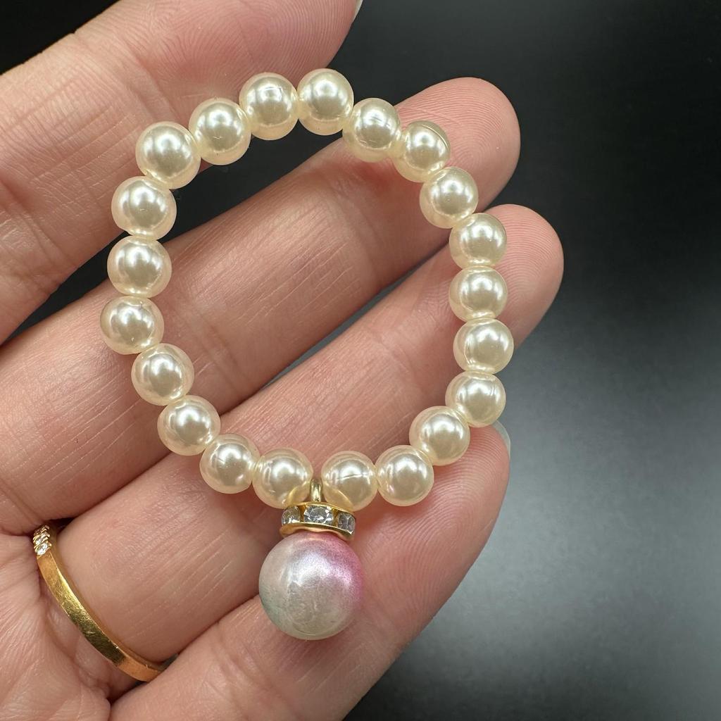 Doll Accessories: Pearl Necklace & Colorful Pendant for Cats and Small Dogs