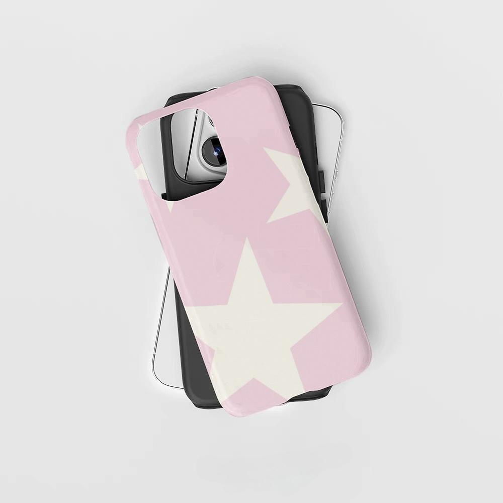White star minimalist design 2-in-1 phone case suitable for iPhone 17 16 15 14 13 12 11 Pro/Max/Plus shockproof back cover