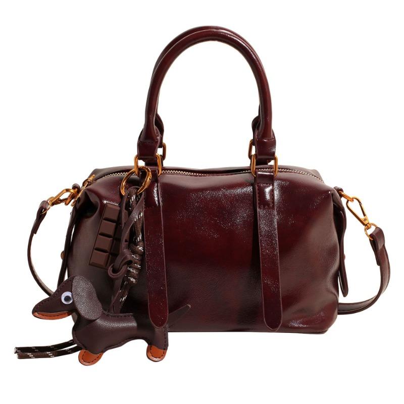 Autumn and winter retro handbag bag women's new trendy bowling bag simple shoulder crossbody pillow bag