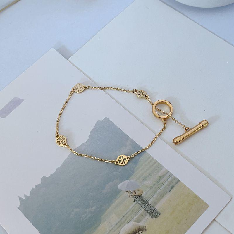 Brățară metalică elegantă, minimalistă, pentru navetă, cu cataramă de lux TO cu literă engleză