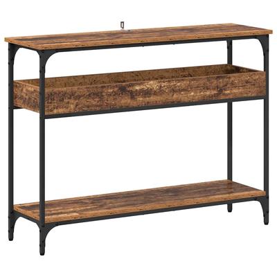 Mesa consola con estante aspecto de madera recuperada 100 x 29 x 75 cm Material a base de madera
