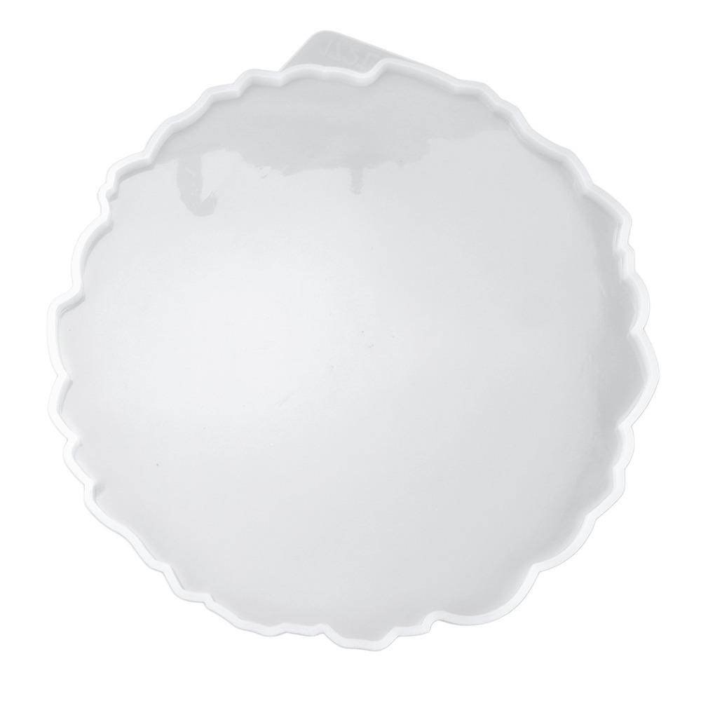 

Small Round Washable Silicone Tray Mold Easy Clean Reusable Epoxy Resin Mold Irregular Shape DIY Tray Coaster Home Decoration