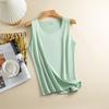 Kvinner Bunnvest Is Silke Sømløs Ermeløs Pure Color Plus Size Stretchy Rundhals Tørr Tørr Kjøling Camisole Sommer Dating Kontorferie