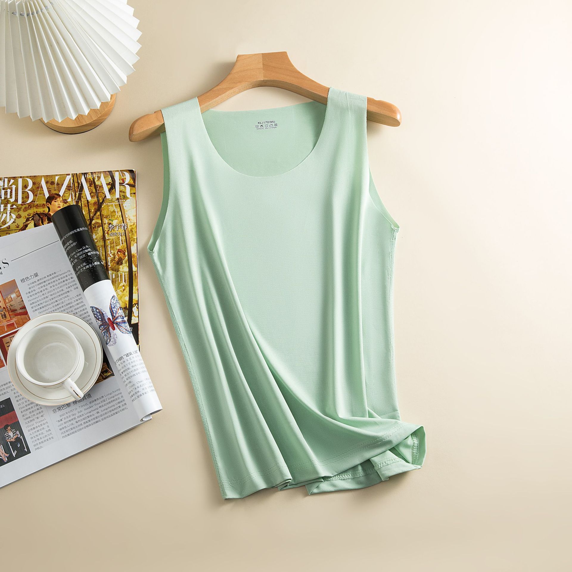 

Женский нижний жилет из ледяного шелка, бесшовный, без рукавов, чистый цвет, плюс размер, эластичный, с круглым вырезом, с сухим охлаждением, бретелька для летних свиданий, офиса, отдыха 4XL зелёный