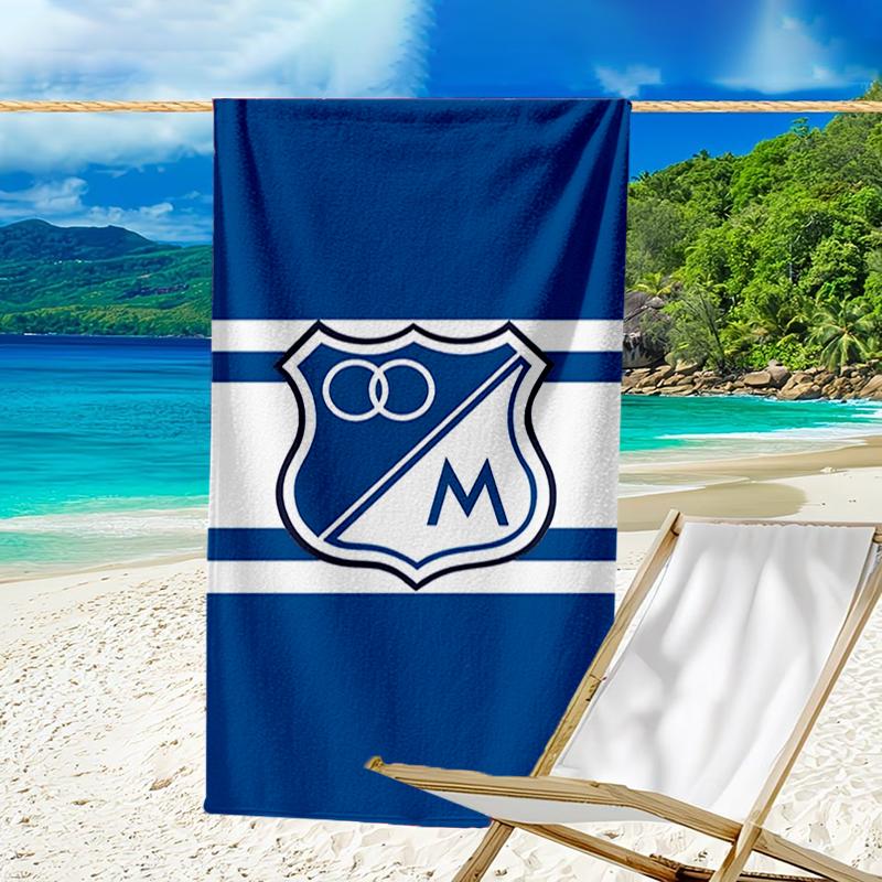 Blue White Crest Pattern Beach Towel - Soft, Absorbent Microfiber, Lightweight, Ideal for The Beach, Parties, Travel, Camping fan gifts