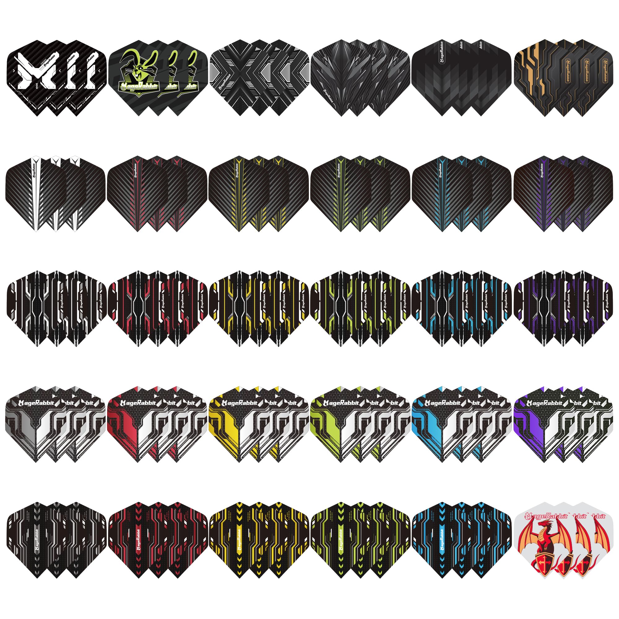 

MageRabbit dart flights 90 pieces PET material for soft and steel tip darts dart accessories replacement flights durable