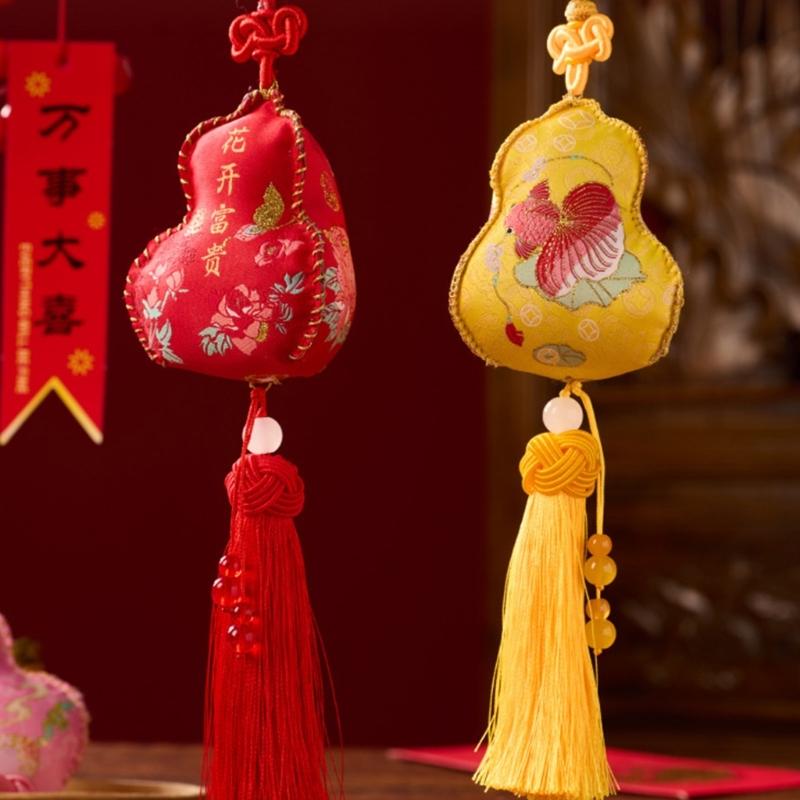 Cotton Gourd Embroidery Sachet Craft Set Easy Handmade Cultural Activity For Family Fun