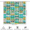 Brightly Colored Geometric Shower Curtain For Bathroom Decor Modern Waterproof Fabric With Hook Rings Set (Blue/White/Green)