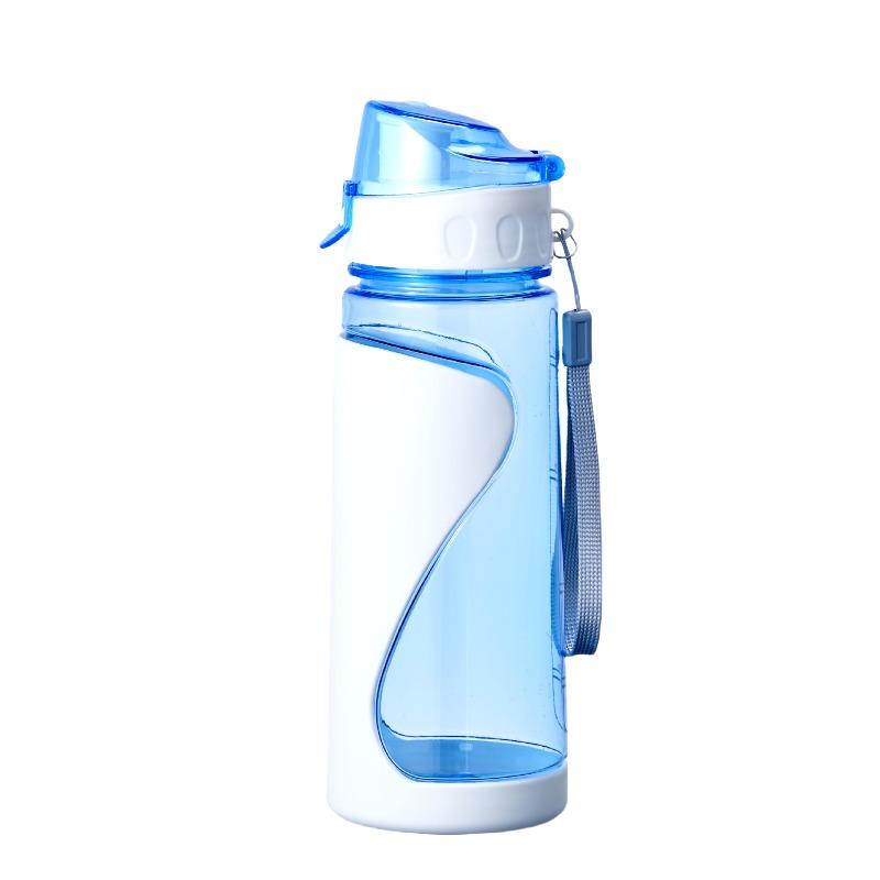 

Portable and Easy-to-use Cup, Double-layer Water Cup, Simple Plastic Cup with Lanyard, Space Cup, Anti-drop and Anti-leak Cup 650ml синій