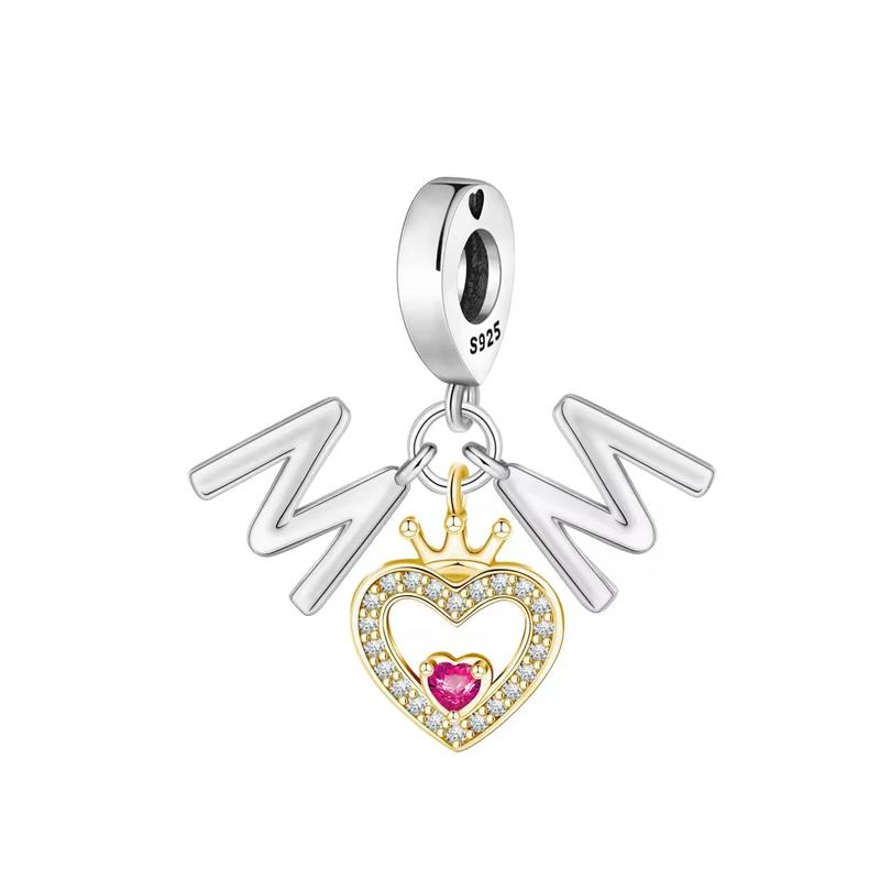 New Mother'S Day Crown Charm Fit Original Bracelet Shining Bead Diy Women Jewelry Giftcopper Trinket Jewelry Party Gift