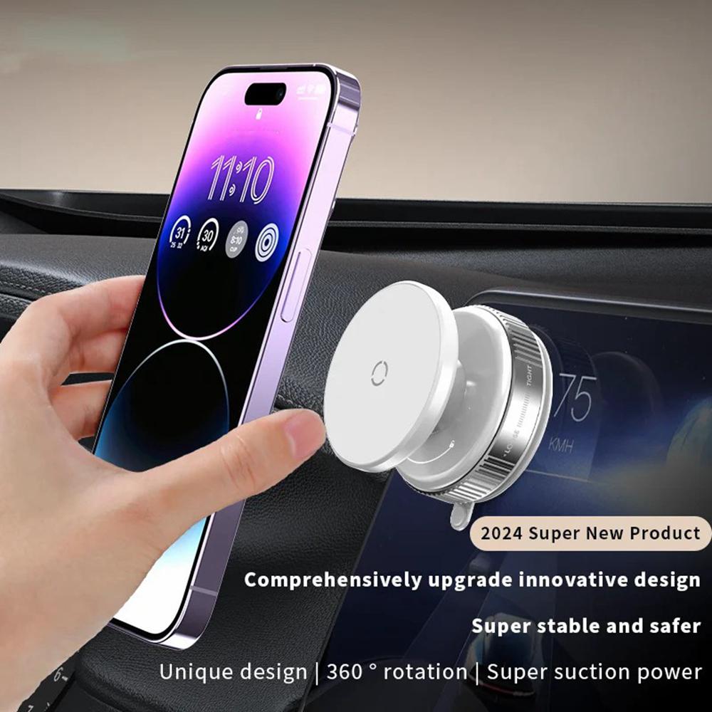 Vacuum Suction Magnetic Car Phone Holder Dashboard Windshield Suction Cup Phone Mount