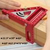 Multi-angle Set Square with Angle Positioning Dowel Pin and T-sqaure Scribing Holes,with Small Angle Triangle Ruler 3D Scribing