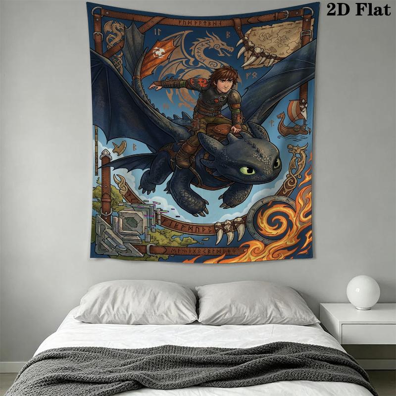 Come Allenare un Drago Arazzo da Parete Appeso Estetico Coperta in Tessuto Stampato Arazzi Decorativi per Camera da Letto Soggiorno Arredamento per la Casa