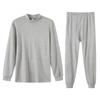 Yiershuang Men's 100% Cotton Mock Neck Thermal Underwear Set
