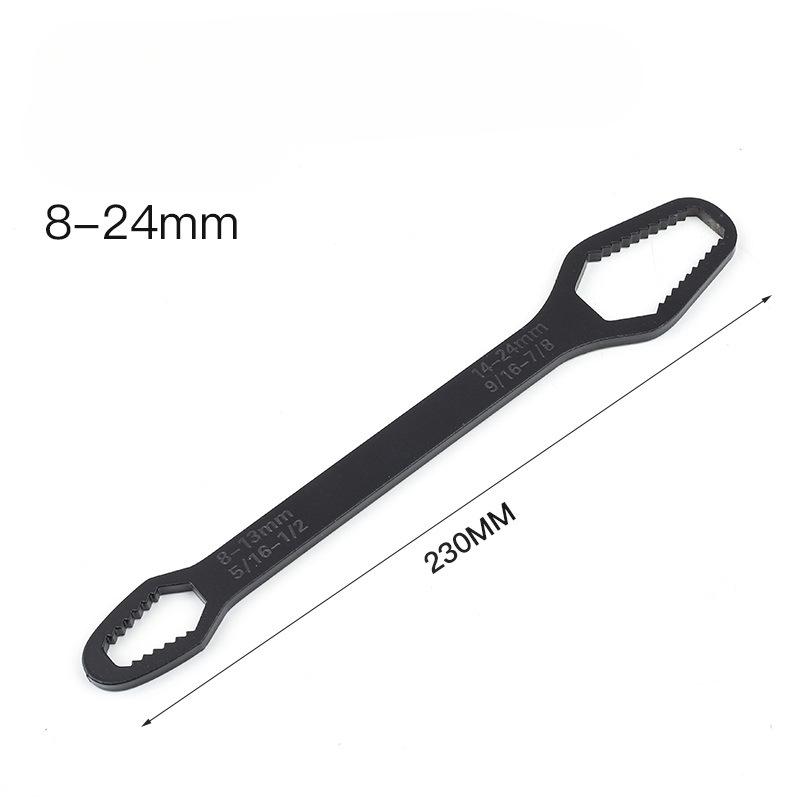 5mm Thick Adjustable Torx Wrench - Self-Tightening Dual-Head Spanner, Fits 3-17mm, Portable for Home & Auto Repairs, Versatile Black