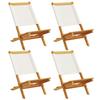 VidaXL Chaises de jardin pliantes lot de 4 tissu et bois massif, siège de jardin, chaise de patio, chaise à manger de 3214637