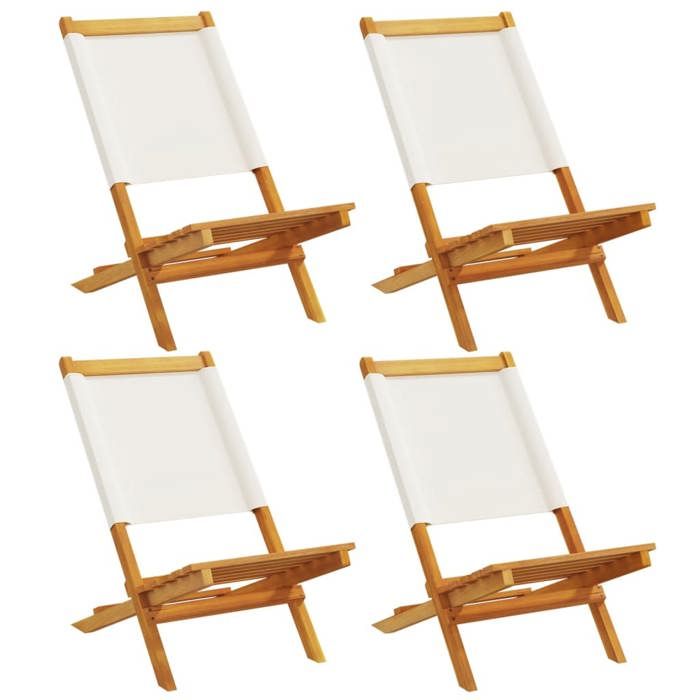 VidaXL Chaises de jardin pliantes lot de 4 tissu et bois massif, siège de jardin, chaise de patio, chaise à manger de 3214637
