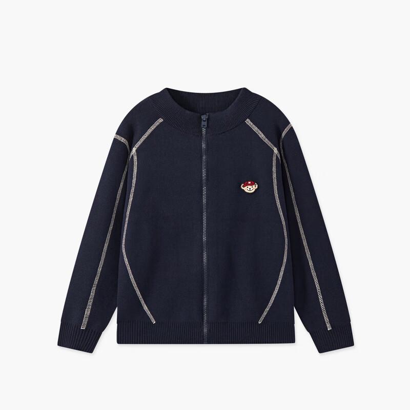 MQD Boys' Autumn Letter Mock Neck Knitted Sweater