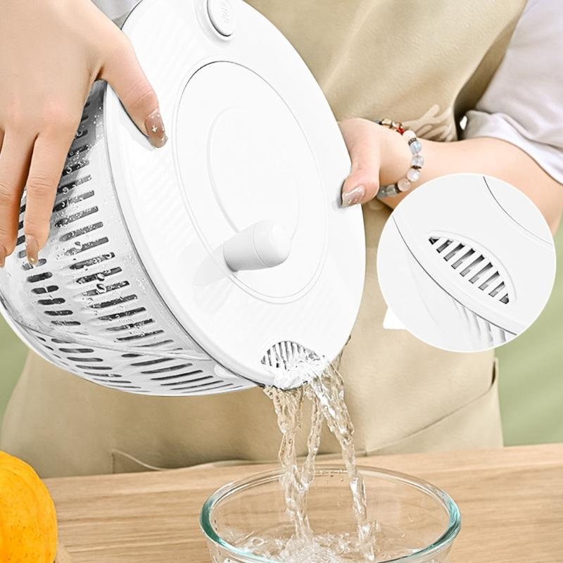 Transparent Vegetable Salad Spinner and Food Chopper with Efficient Drain Outlet for Clean Operation