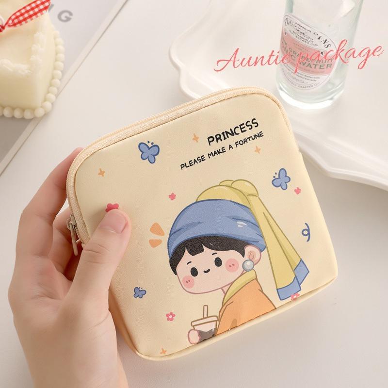 Große Kapazität Damenbinden-Tasche Tragbarer Mini-Datenkabel-Organizer Mehrzweck Damen Mädchen Kosmetik-Make-up-Tasche Geldbörse