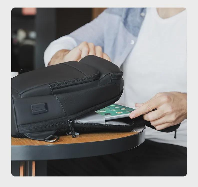 Men's Splash-Proof Cross-Border Chest Bag with USB Charging Port - Large Capacity, Single-Shoulder Messenger Backpack