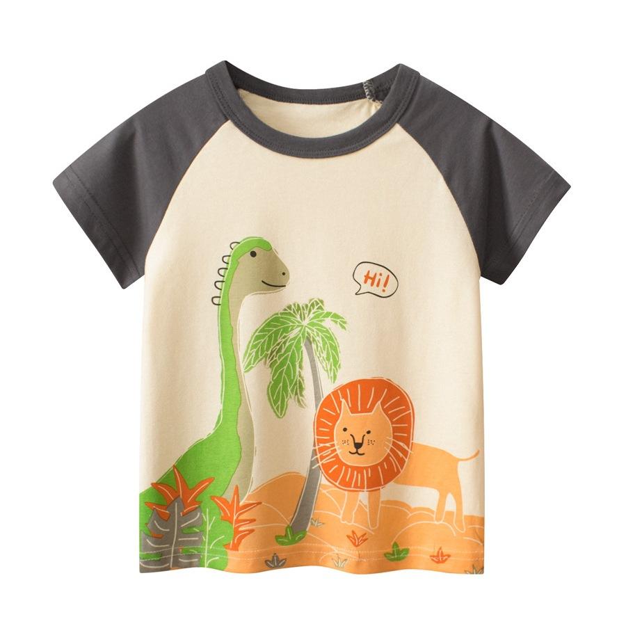 Children's short-sleeved T-shirt summer new, medium and small children's foreign-style cartoon boy clothes