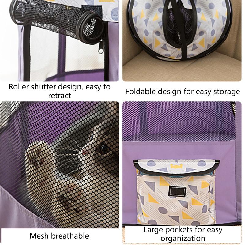 Dog Playpen with Door and Top for Small Dogs Indoor Exercise  Pet Tent Playground for Cats Multiple Colors S/for M