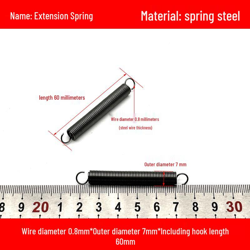 0.8mm Yellow Extension Spring with Hooks - Stapler Rebound Force 