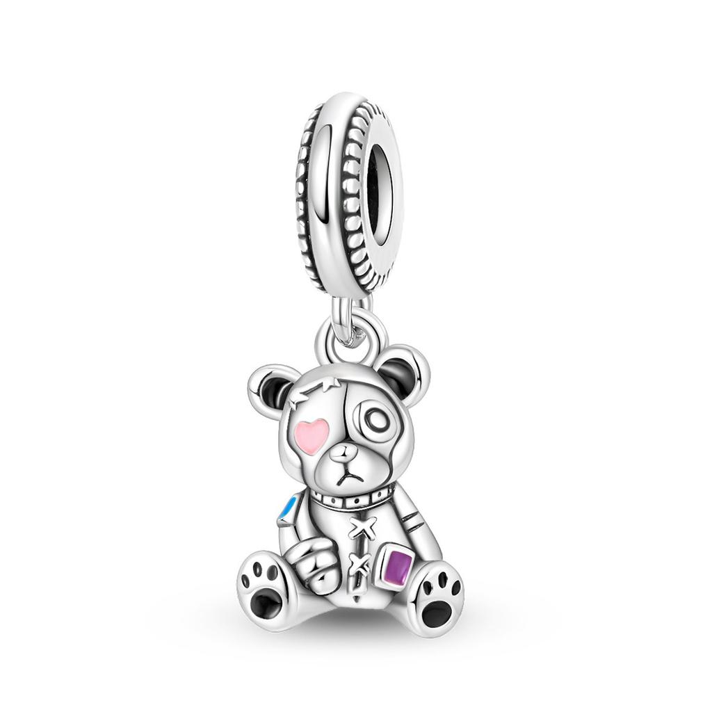 925 Silver Cute Pet Bear Charm Beads DIY Jewelry Accessories Bracelet 2026