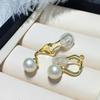 Trending on Xiaohongshu: Recommended Products*Elegant high-heeled silver hook earrings, fashionable Korean-style, with bright freshwater pearl