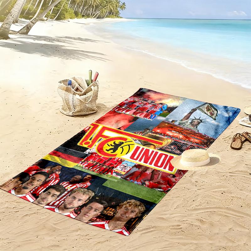 1. FC Union Berlin Strandtuch, Großes Weiches Schnelltrocknendes Handtuch für Strand Camping Schwimmen