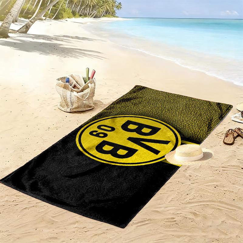 Borussia Dortmund Print Beach Towel, Large Soft Quick Dry Towel for Beach Camping Swimming