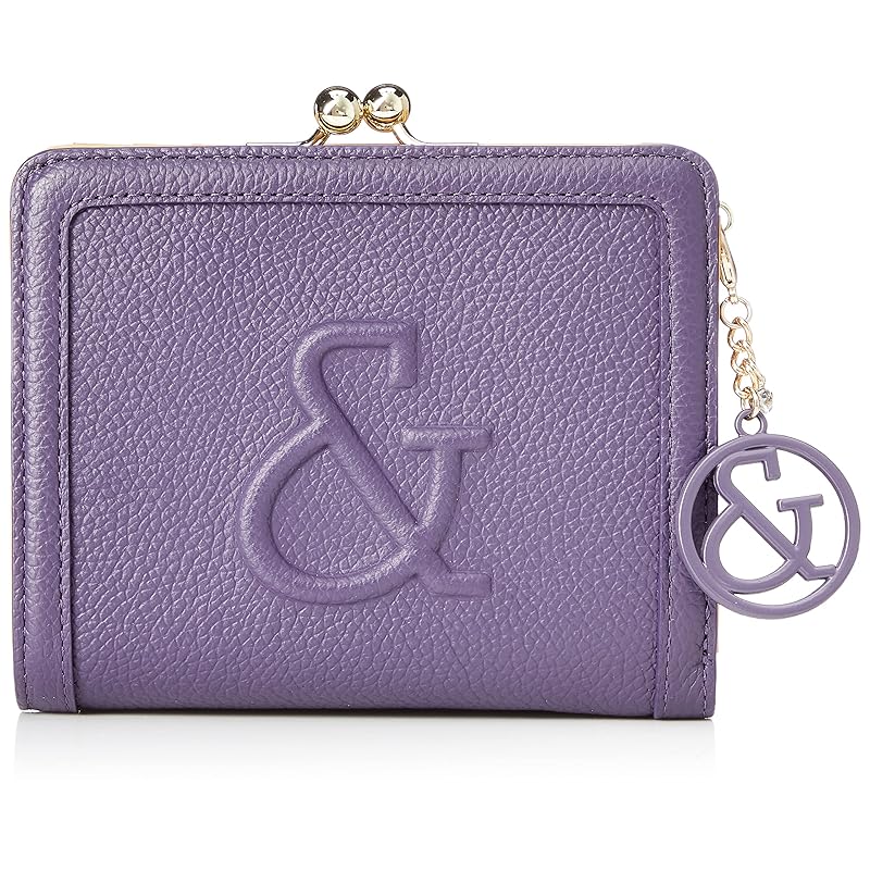 

[Pinky and Diane] Folding wallet with clasp [Impressive] soft cowhide shrink leather & mark embossed processing slim wallet With charm PDLWCFS1