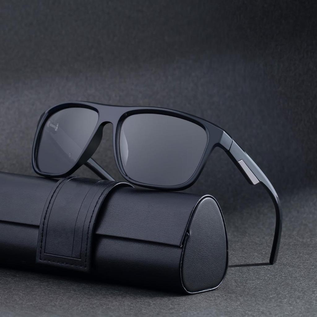 2026 Men's Retro Square Frame Polarized Sunglasses for Outdoor Driving
