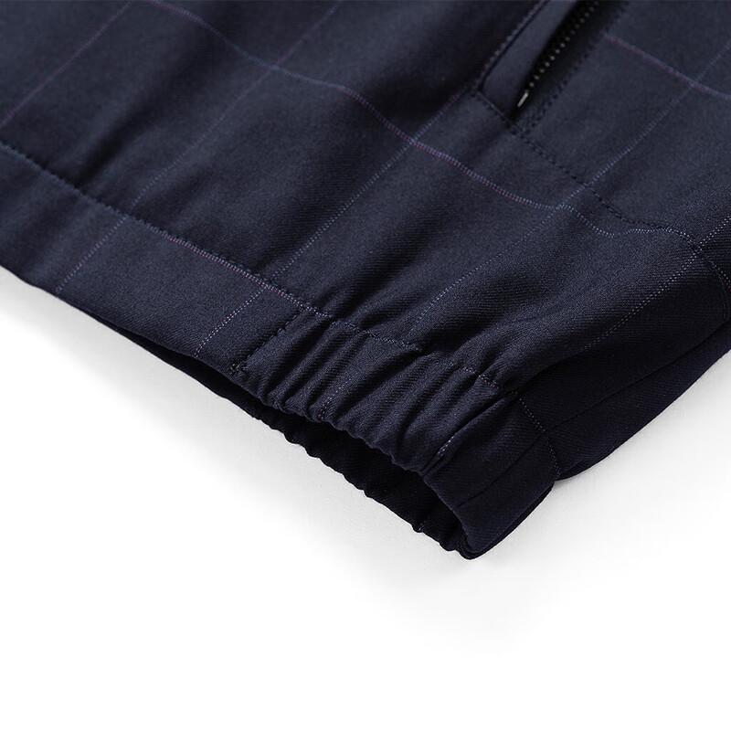 Septwolves Men's Classic Plaid Stand Collar Windproof Casual Jacket