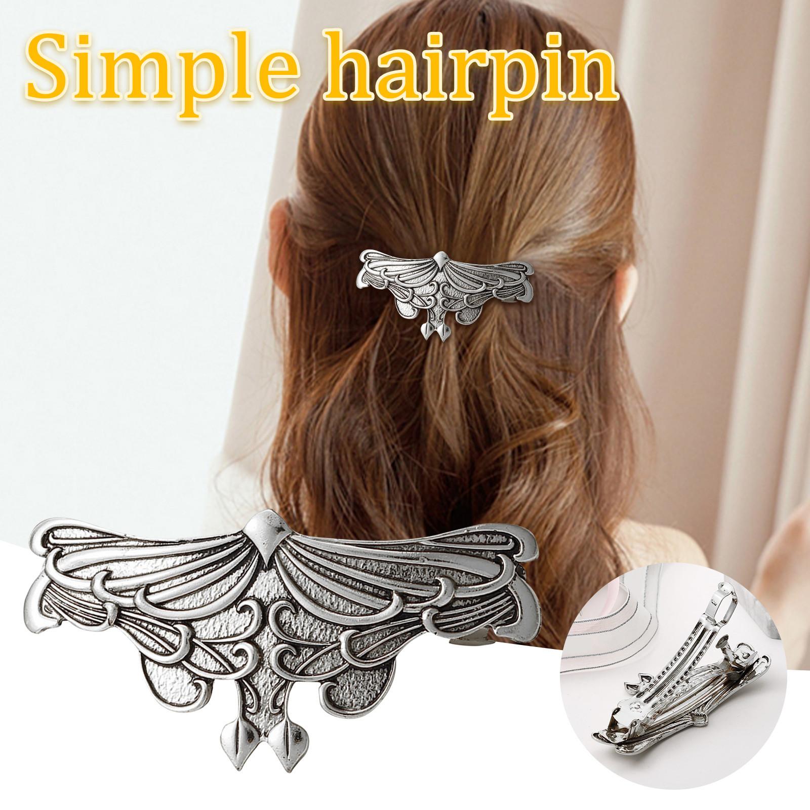 

Заколка для волос в стиле модерн, большая металлическая заколка ручной работы