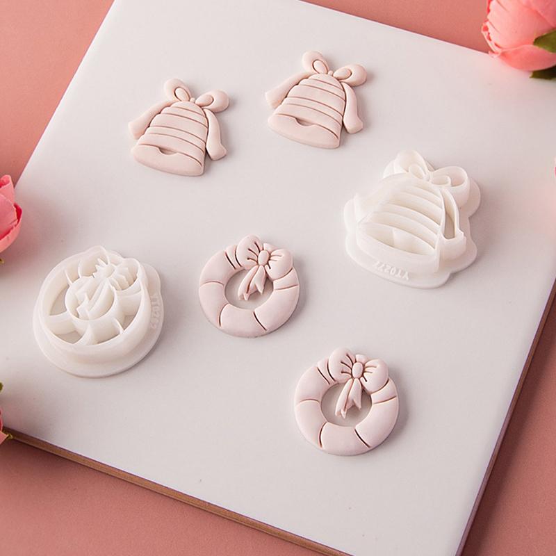 Embossing Tools Cartoon Christmas Soft Pottery Earrings Clay Mold