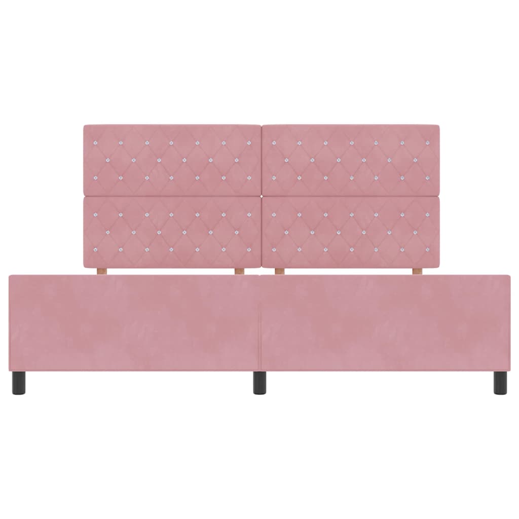 Boxspring Bed with Headboard Pink 200 x 200 cm Velvet
