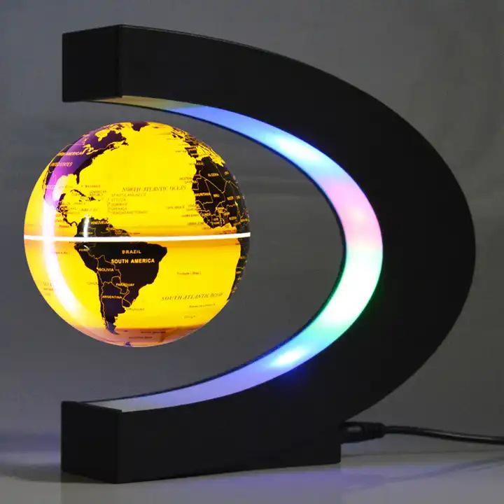 Russian-Style Rotating Magnetic Levitation Earth Lamp - Tech-Inspired Office Decoration