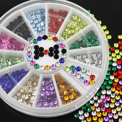 12 spalvų blizgučiai 3 mm akrilinių nagų dekoravimo lipdukai DIY galiukai Manikiūro ratas
