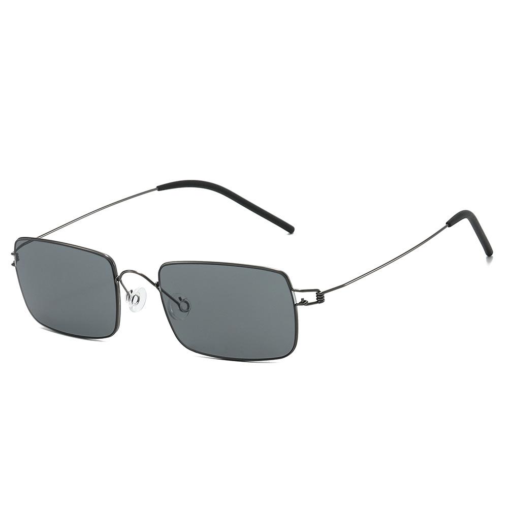 Fashionable Ultra-Light Square-Frame Unisex Sunglasses Metal-Frame Sun-Blocking Retro Driving Sunglasses Outdoor Travel Eyewear