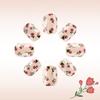 Square Press On Nail Flower Fake Nail Glues On Nail Artificial Acrylic Nail 12 Size 24pcs Stick On Nail for Women Girls