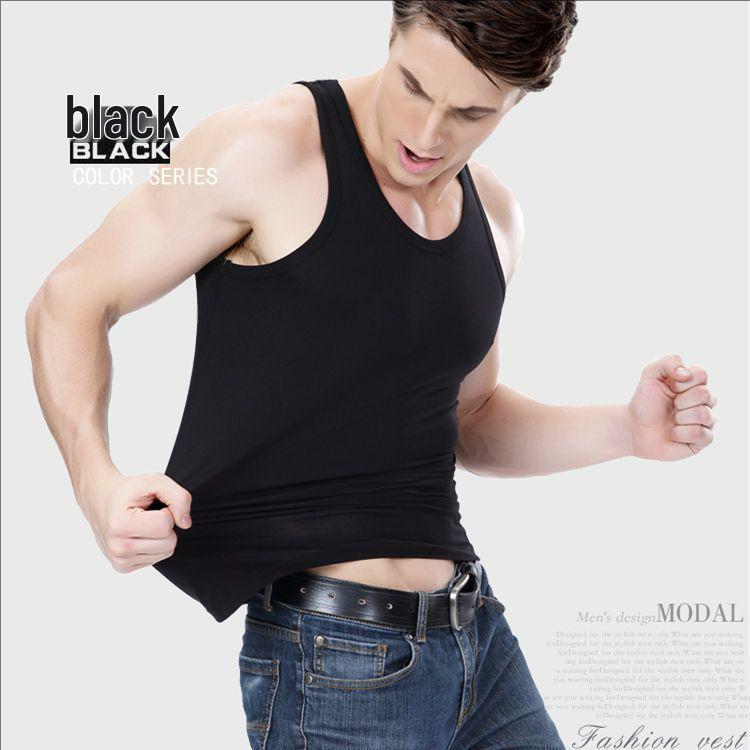 Men's Thin Pure Cotton Knitted Sleeveless Sports Tank Top