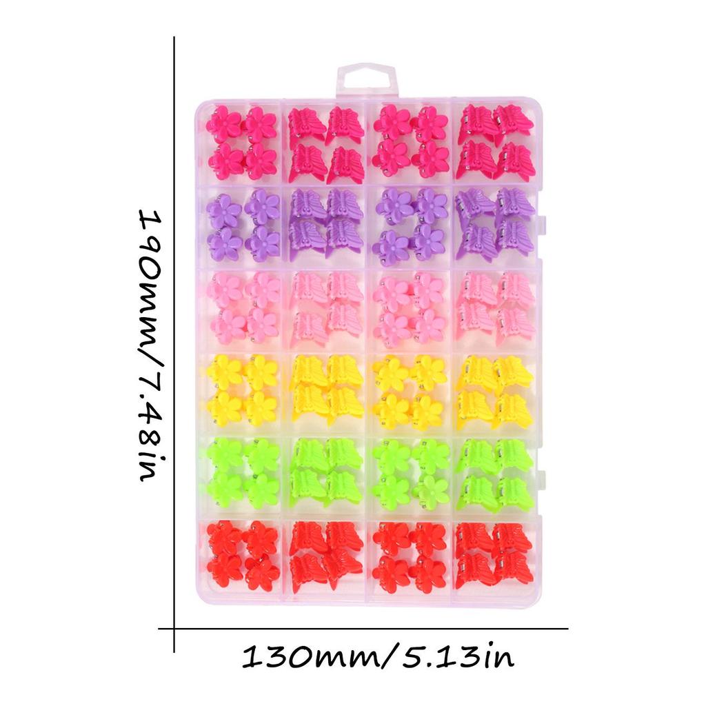 Frühling/Sommer Gemischte Farbe Schmetterling Blume Haarspangen – 24-teiliges Set mit niedlichen kleinen Krallen Pony-Accessoires