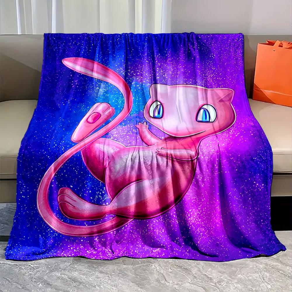 Best Seller! Pokemon-mew Printed Blanket Soft Cozy Blanket for Couch Sofa Bed Lounging, Ideal Gift for Women Mom Teacher Friends