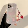 Sweet Strawberry Beaded Phone Charm Straps Car Key Hangings Pendants Fashion Bag Decoration Lanyard Purse Accessories