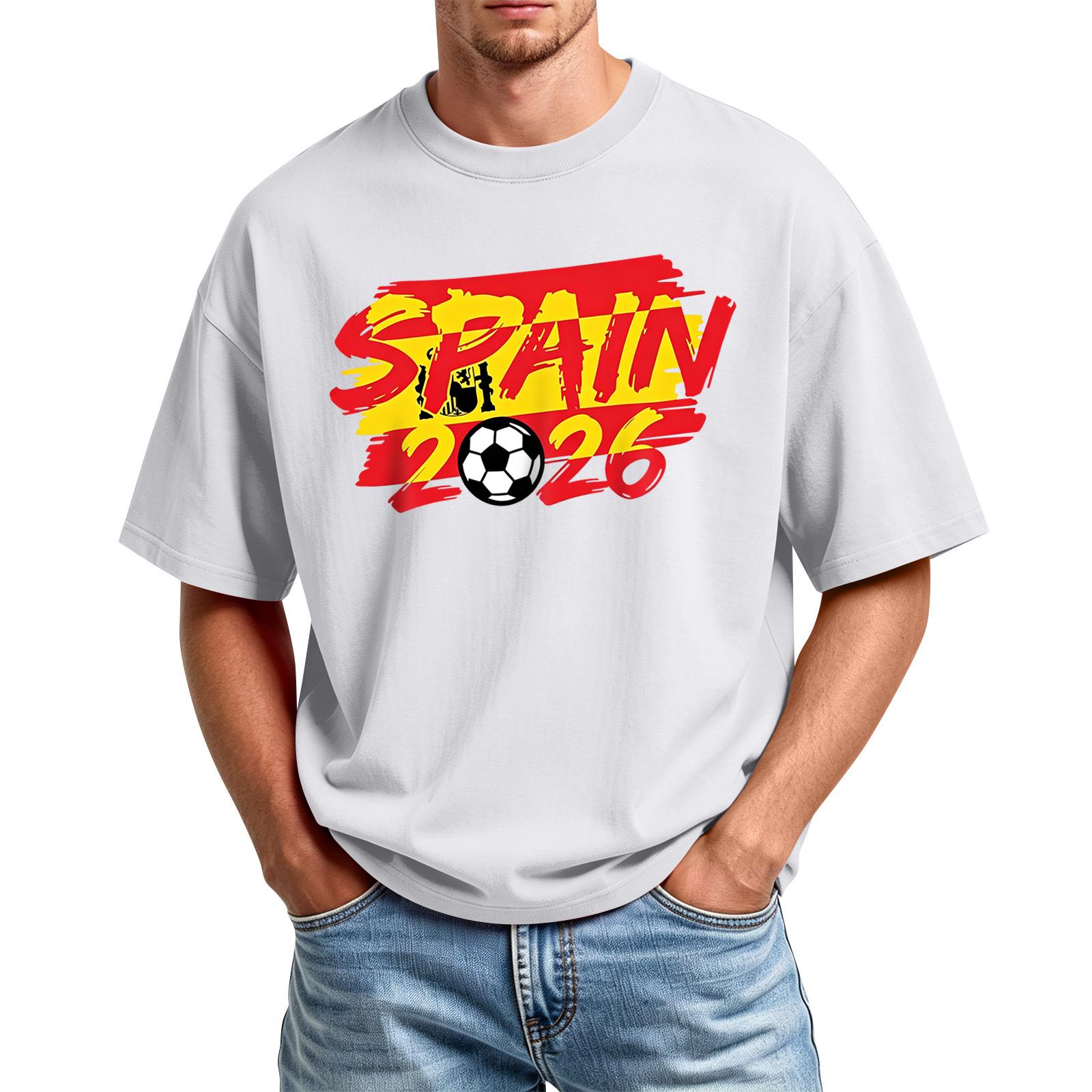 

Men s Printed Round Neck T-Shirt Casual Sports Short-Sleeve Top XL білий