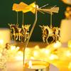 1pc Metal Hot Rotating Candle Holder Christmas Rotating Candle Holder Dinner Party Wedding Party Candle Holder Decoration Gift
