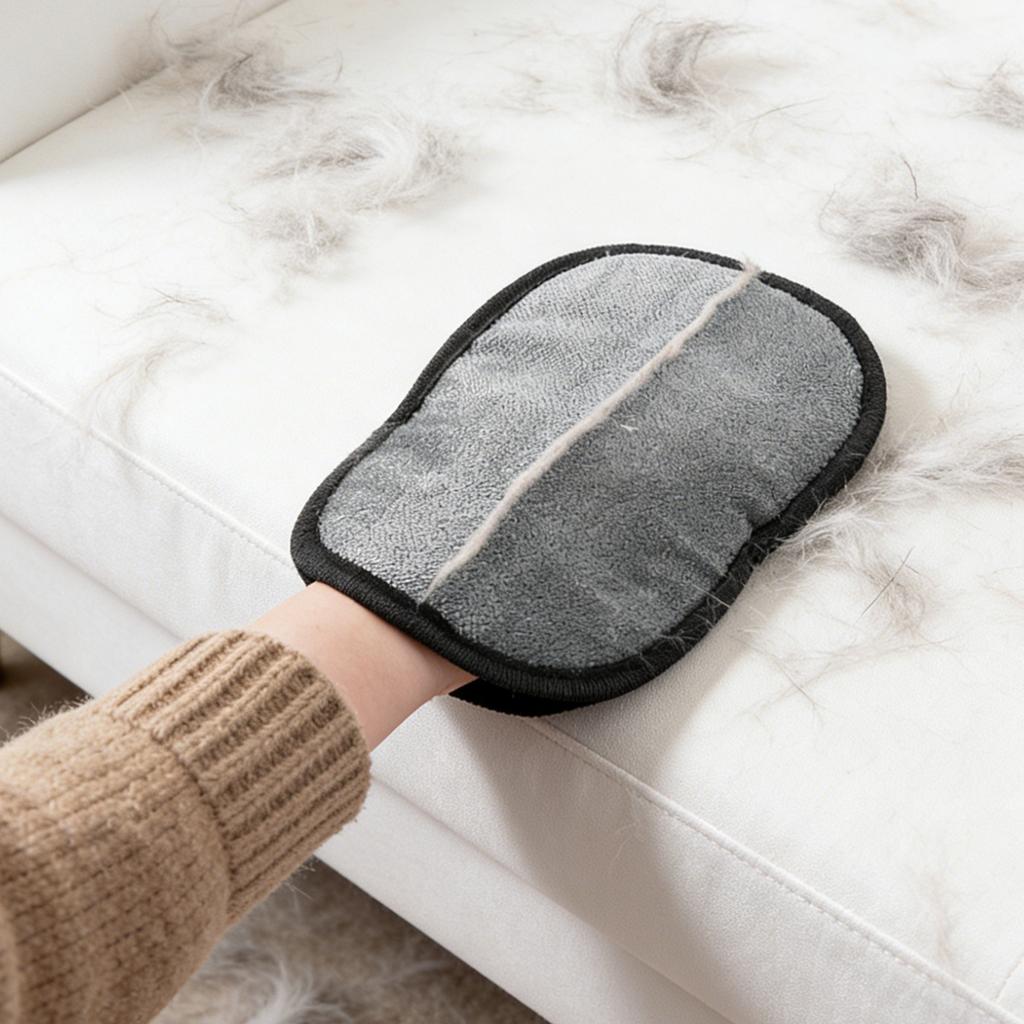Four-Finger Gentle Grooming Mitt for Cats and Dogs Electrostatic Hair Remover Mitts Reusable for Laundry Sofa Carpet & Car Seat