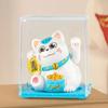 Fortune Cat Light Energy Maneki-neko Waving Hand Welcoming Lucky Cat Figurines Plastic Desktop Ornament Gift Present